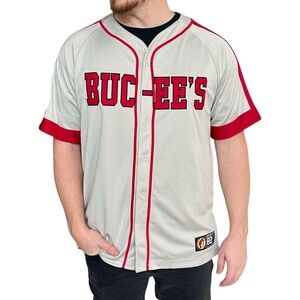 Buc-ee's Men's Gray & Red Baseball Jersey